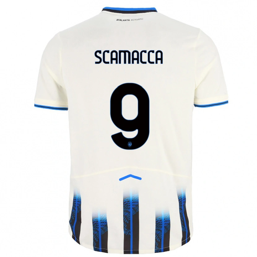Danxen Homem Camisola Gianluca Scamacca #9 Branco Azul Alternativa 2025/26 Camisa Brasil
