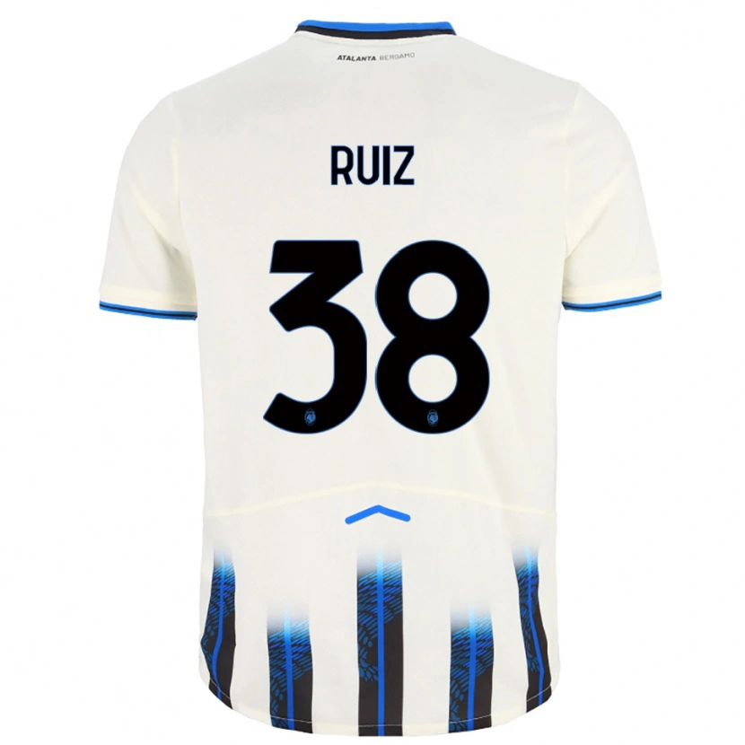 Danxen Homem Camisola Gerard Ruiz #38 Branco Azul Alternativa 2025/26 Camisa Brasil
