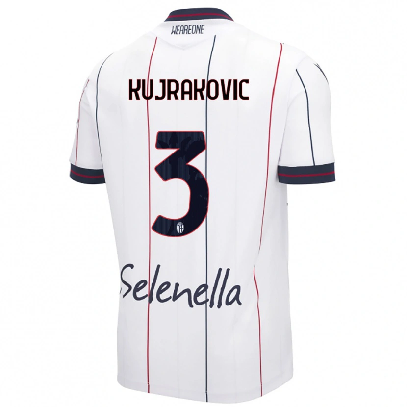 Danxen Homem Camisola Minel Kujrakovic #3 Branco Azul Royal Alternativa 2025/26 Camisa Brasil