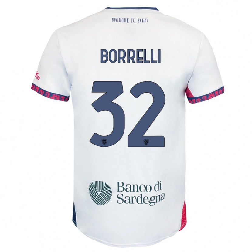 Danxen Homem Camisola Gennaro Borrelli #32 Branco Marinho Vermelho Alternativa 2025/26 Camisa Brasil