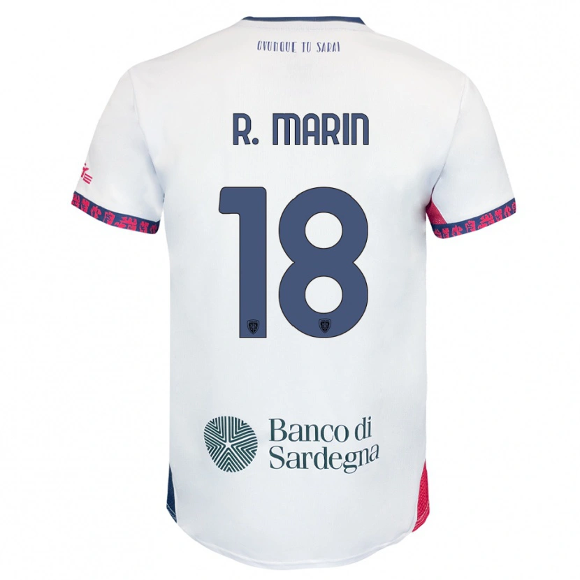 Danxen Homem Camisola Răzvan Marin #18 Branco Marinho Vermelho Alternativa 2025/26 Camisa Brasil