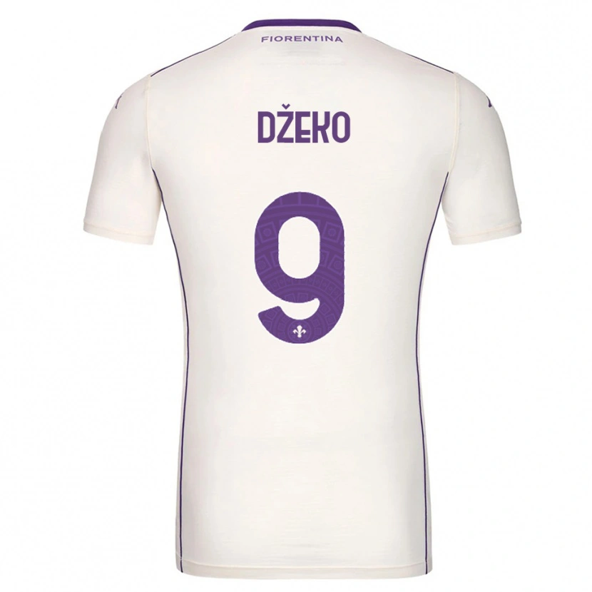 Danxen Homem Camisola Edin Džeko #9 Branco Roxo Vermelho Alternativa 2025/26 Camisa Brasil