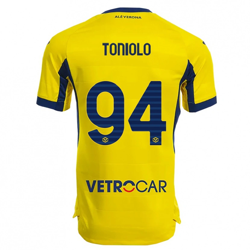 Danxen Homem Camisola Giacomo Toniolo #94 Amarelo Marinho Alternativa 2025/26 Camisa Brasil