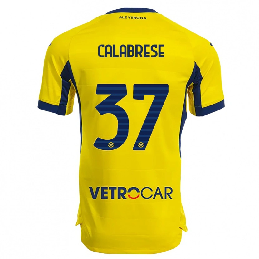 Danxen Homem Camisola Nicolò Calabrese #37 Amarelo Marinho Alternativa 2025/26 Camisa Brasil