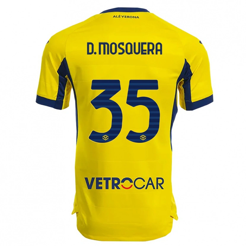 Danxen Homem Camisola Daniel Mosquera #35 Amarelo Marinho Alternativa 2025/26 Camisa Brasil