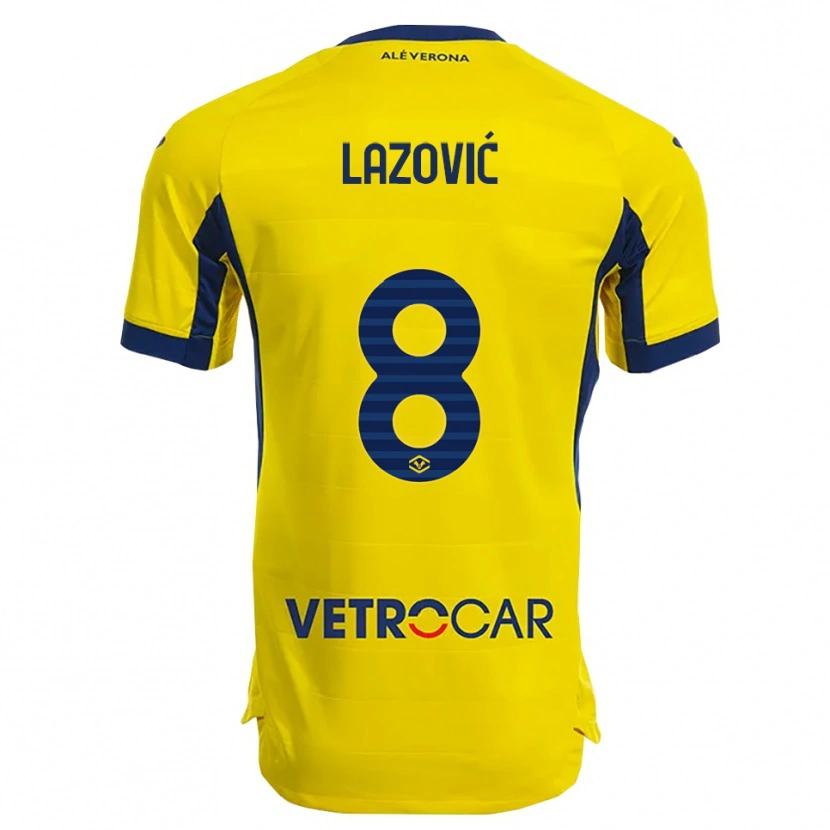 Danxen Homem Camisola Darko Lazović #8 Amarelo Marinho Alternativa 2025/26 Camisa Brasil