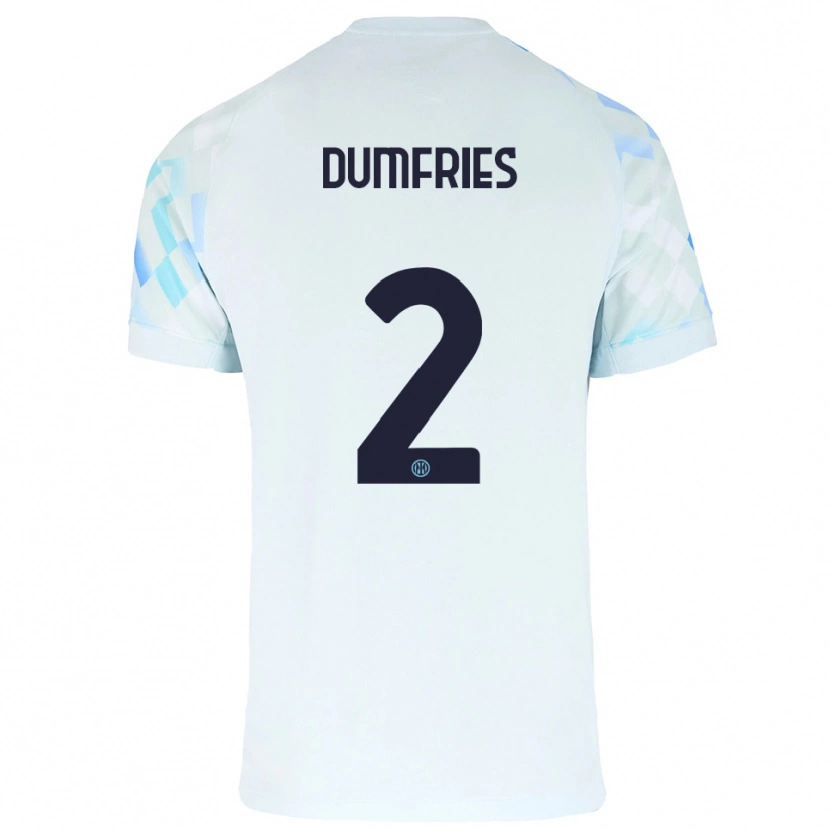 Danxen Homem Camisola Denzel Dumfries #2 Branco Azul Alternativa 2025/26 Camisa Brasil