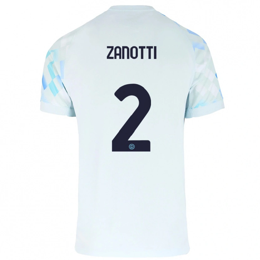 Danxen Homem Camisola Mattia Zanotti #2 Branco Azul Alternativa 2025/26 Camisa Brasil