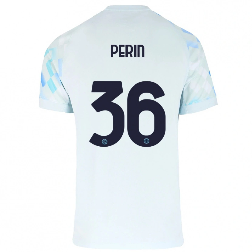 Danxen Homem Camisola Nicolo Perin #36 Branco Azul Alternativa 2025/26 Camisa Brasil