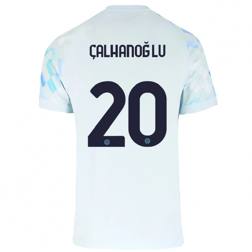 Danxen Homem Camisola Hakan Çalhanoğlu #20 Branco Azul Alternativa 2025/26 Camisa Brasil