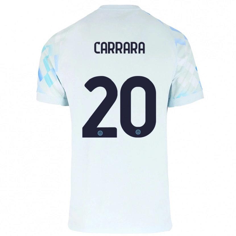 Danxen Homem Camisola Cristian Carrara #20 Branco Azul Alternativa 2025/26 Camisa Brasil
