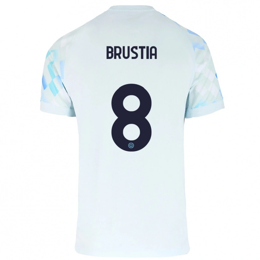 Danxen Homem Camisola Martina Brustia #8 Branco Azul Alternativa 2025/26 Camisa Brasil