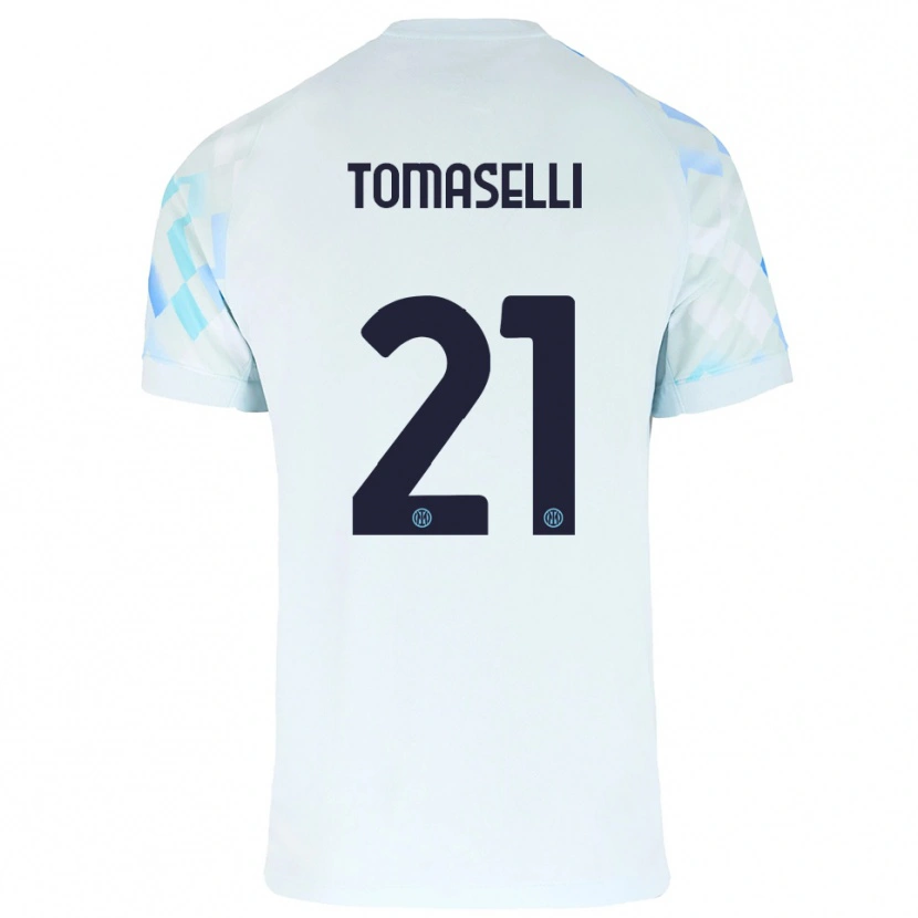 Danxen Homem Camisola Martina Tomaselli #21 Branco Azul Alternativa 2025/26 Camisa Brasil