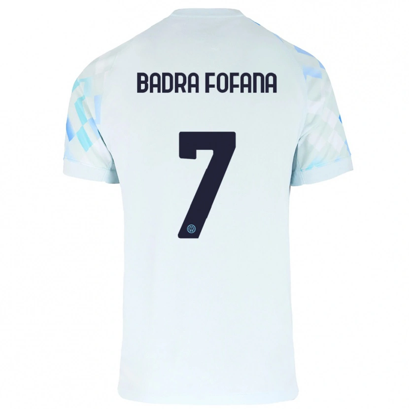 Danxen Homem Camisola Aliou Badra Fofana #7 Branco Azul Alternativa 2025/26 Camisa Brasil