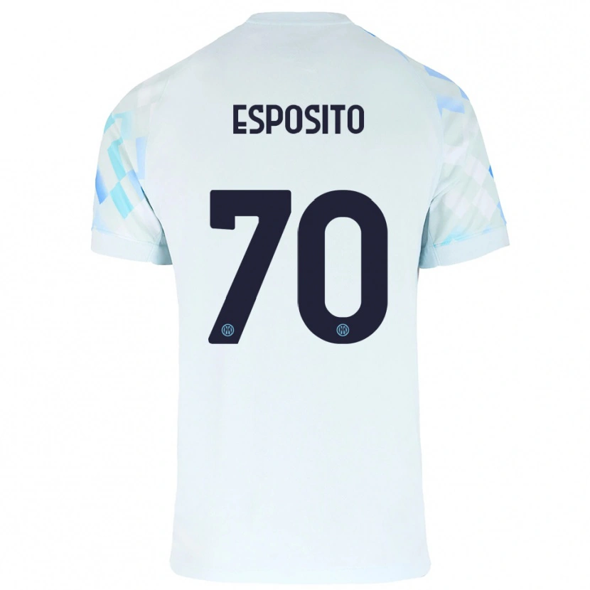 Danxen Homem Camisola Sebastiano Esposito #70 Branco Azul Alternativa 2025/26 Camisa Brasil