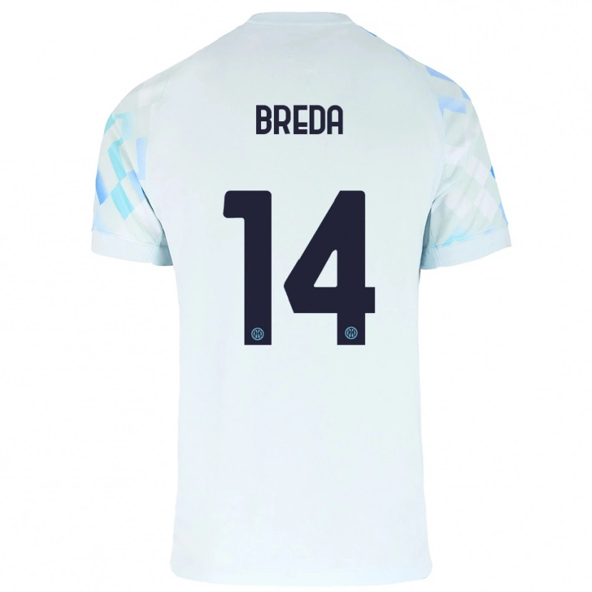 Danxen Homem Camisola Cristian Breda #14 Branco Azul Alternativa 2025/26 Camisa Brasil