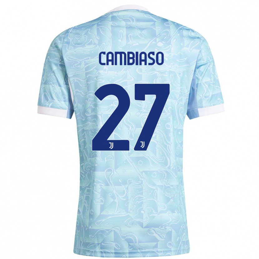 Danxen Homem Camisola Andrea Cambiaso #27 Azul Celeste Amarelo Alternativa 2025/26 Camisa Brasil