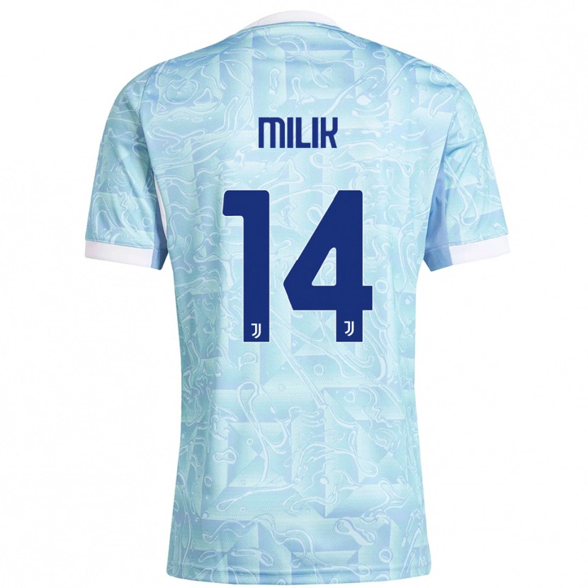 Danxen Homem Camisola Arkadiusz Milik #14 Azul Celeste Amarelo Alternativa 2025/26 Camisa Brasil