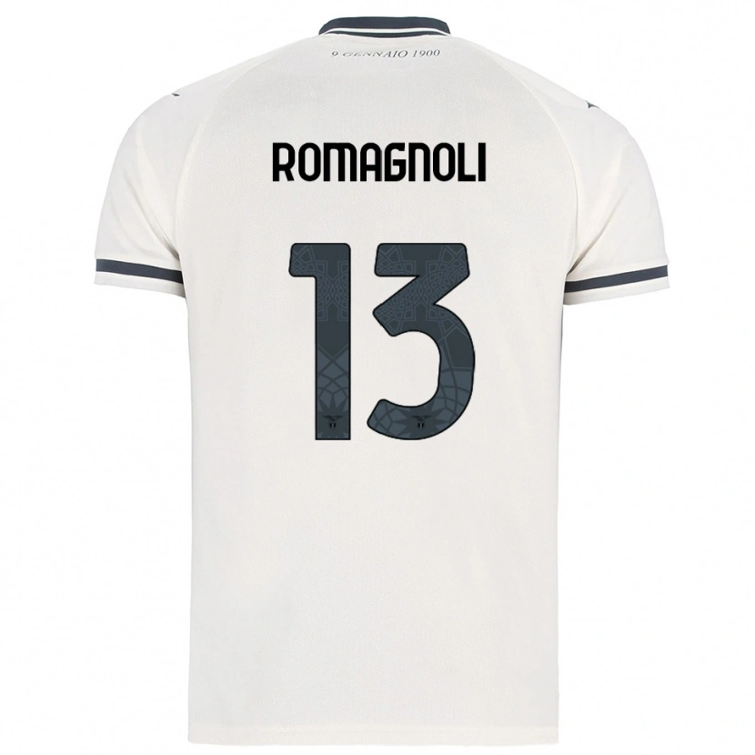 Danxen Homem Camisola Alessio Romagnoli #13 Branco Marinho Alternativa 2025/26 Camisa Brasil