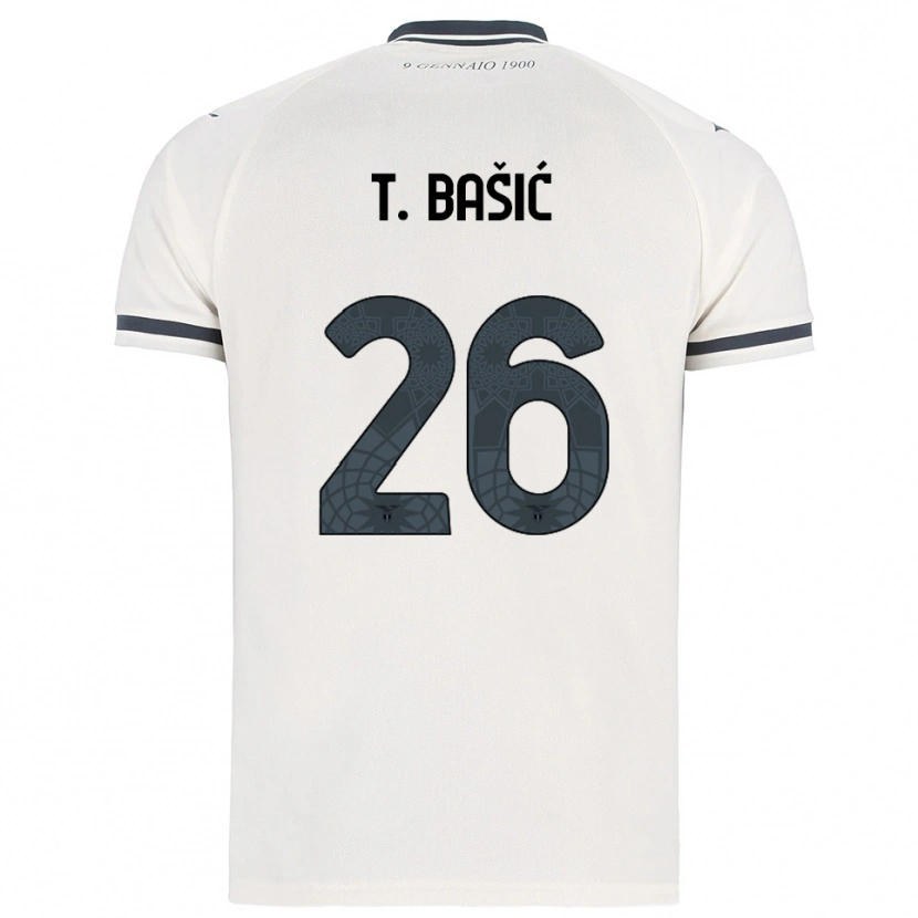 Danxen Homem Camisola Toma Bašić #26 Branco Marinho Alternativa 2025/26 Camisa Brasil
