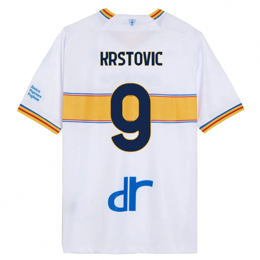 Danxen Homem Camisola Nikola Krstović #9 Branco Amarelo Alternativa 2025/26 Camisa Brasil