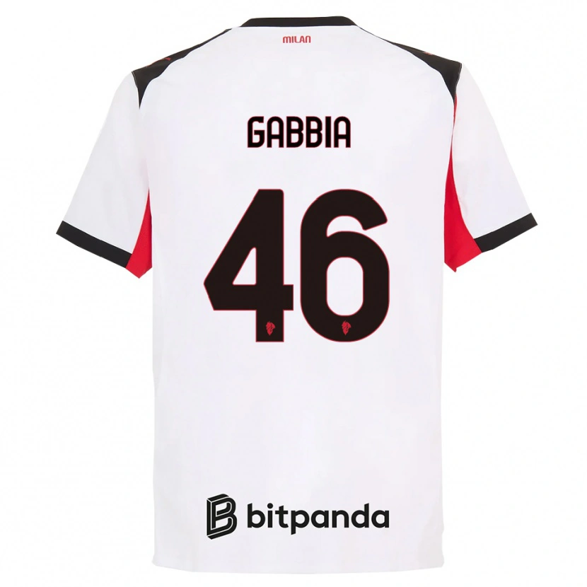 Danxen Homem Camisola Matteo Gabbia #46 Branco Preto Alternativa 2025/26 Camisa Brasil