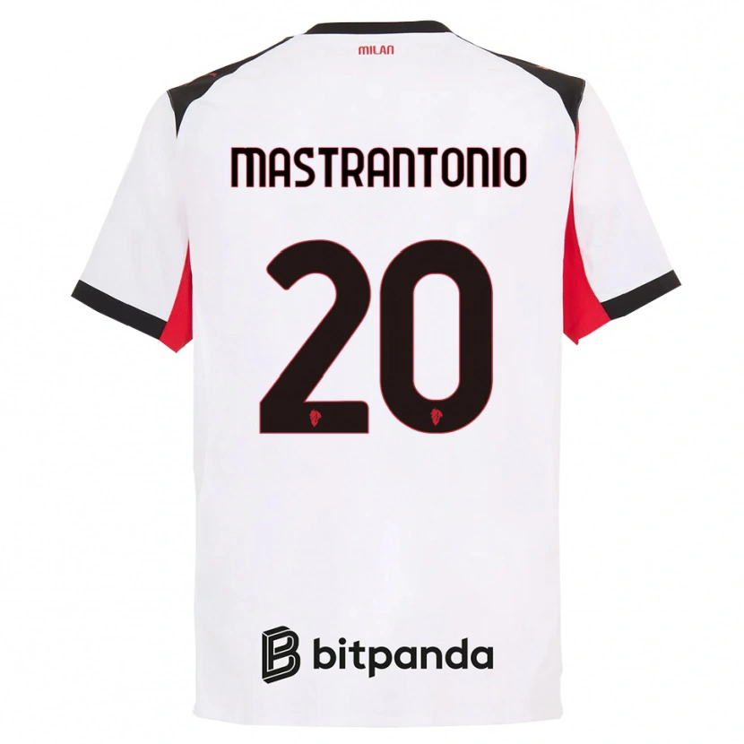 Danxen Homem Camisola Davide Mastrantonio #20 Branco Preto Alternativa 2025/26 Camisa Brasil