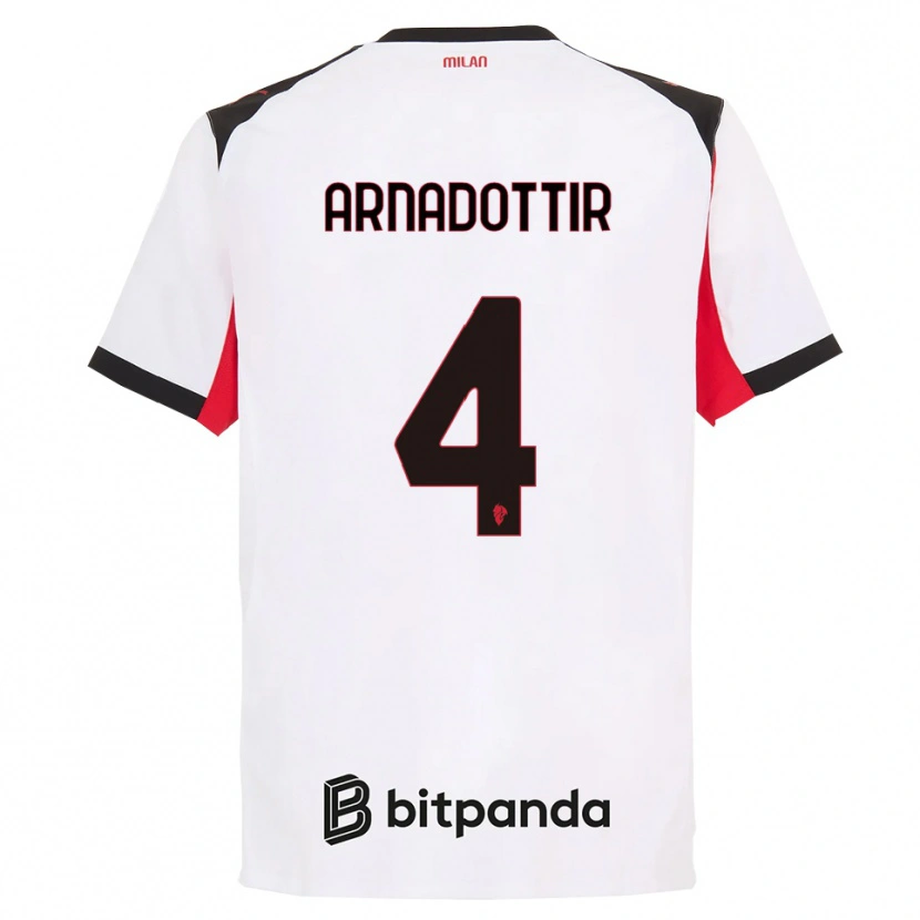 Danxen Homem Camisola Guony Arnadottir #4 Branco Preto Alternativa 2025/26 Camisa Brasil
