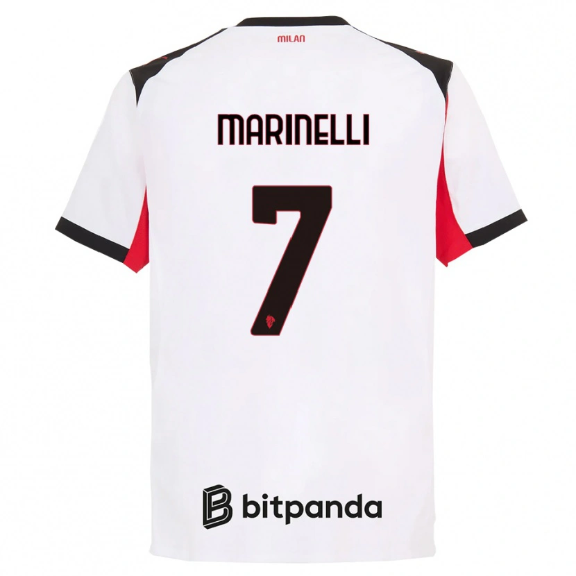Danxen Homem Camisola Gloria Marinelli #7 Branco Preto Alternativa 2025/26 Camisa Brasil