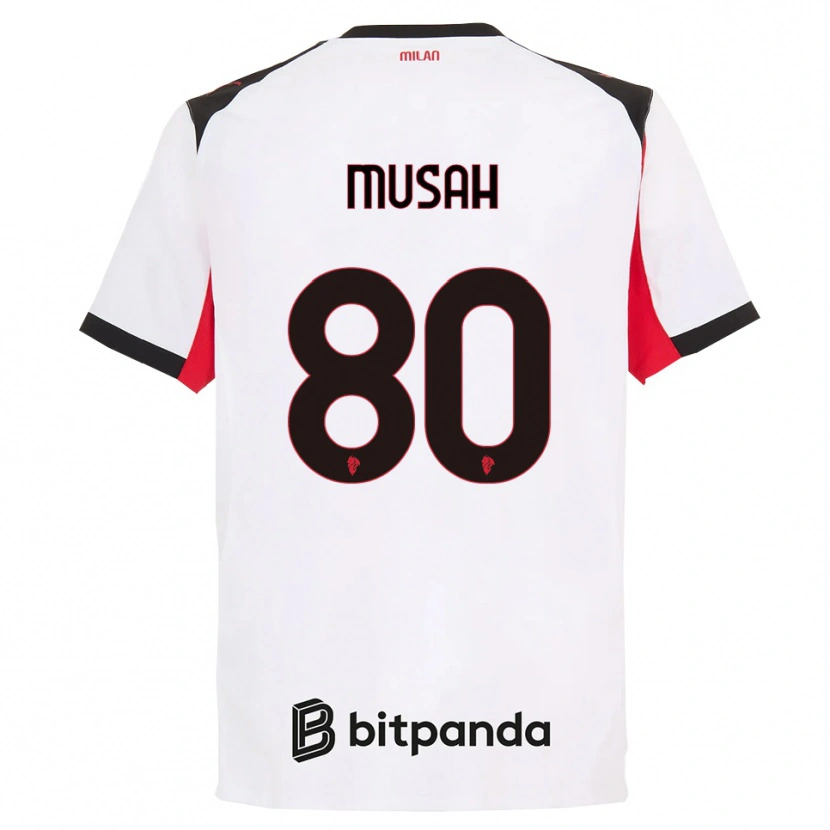 Danxen Homem Camisola Yunus Musah #80 Branco Preto Alternativa 2025/26 Camisa Brasil