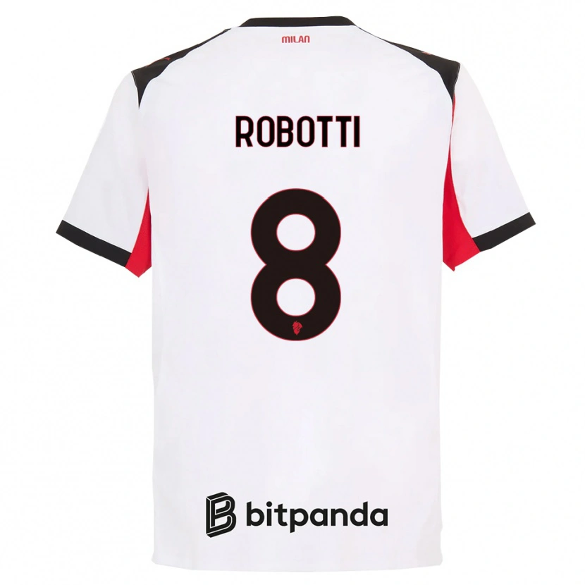 Danxen Homem Camisola Giovanni Robotti #8 Branco Preto Alternativa 2025/26 Camisa Brasil