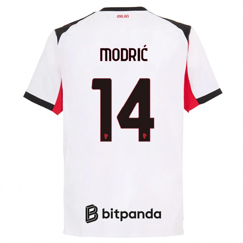 Danxen Homem Camisola Luka Modrić #14 Branco Preto Alternativa 2025/26 Camisa Brasil