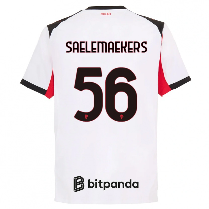 Danxen Homem Camisola Alexis Saelemaekers #56 Branco Preto Alternativa 2025/26 Camisa Brasil