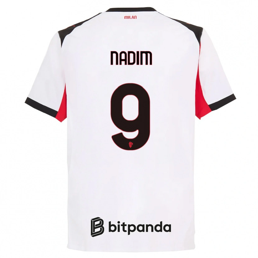 Danxen Homem Camisola Nadia Nadim #9 Branco Preto Alternativa 2025/26 Camisa Brasil