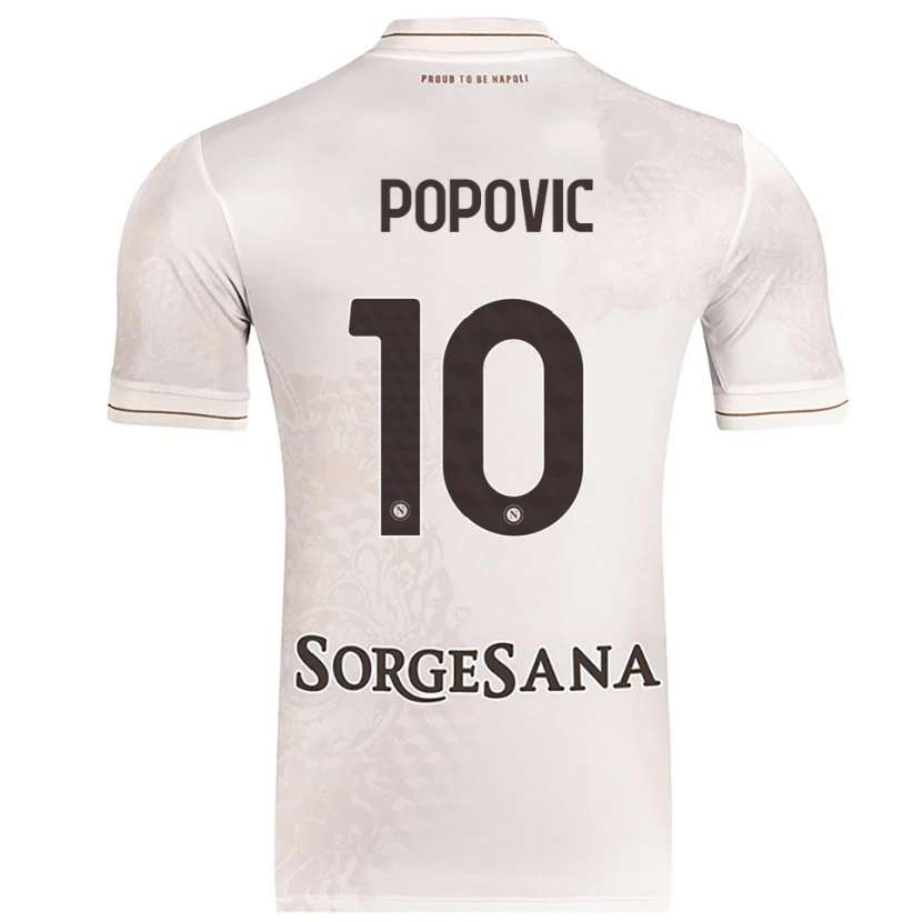 Danxen Homem Camisola Matija Popović #10 Champagne Marrom Alternativa 2025/26 Camisa Brasil