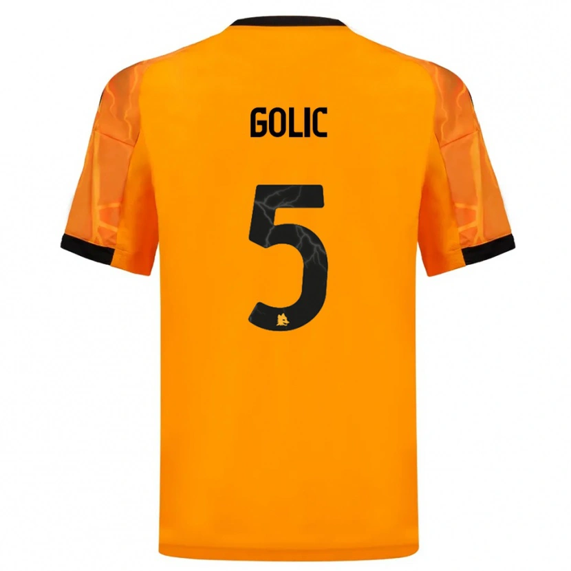 Danxen Homem Camisola Lovro Golic #5 Laranja Preto Alternativa 2025/26 Camisa Brasil