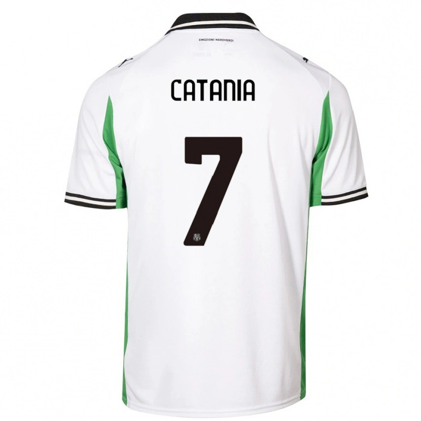 Danxen Homem Camisola Nicolò Catania #7 Branco Verde Preto Alternativa 2025/26 Camisa Brasil