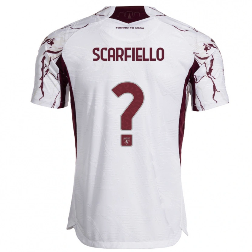 Danxen Homem Camisola Luca Scarfiello #0 Branco Borgonha Alternativa 2025/26 Camisa Brasil
