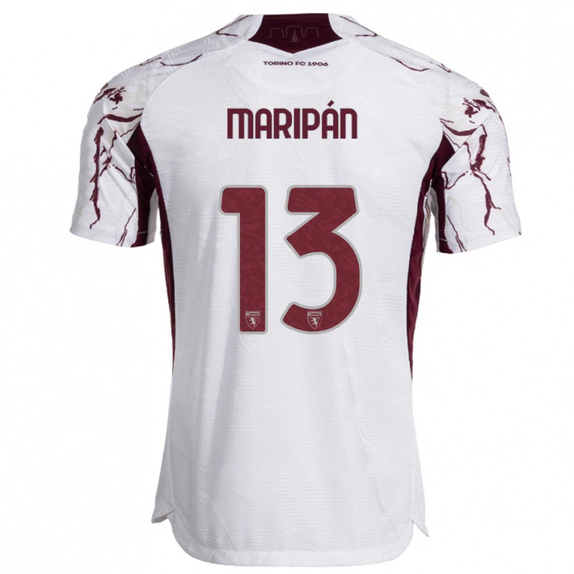 Danxen Homem Camisola Guillermo Maripán #13 Branco Borgonha Alternativa 2025/26 Camisa Brasil
