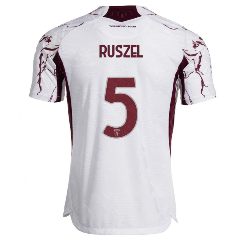 Danxen Homem Camisola Marcel Ruszel #5 Branco Borgonha Alternativa 2025/26 Camisa Brasil