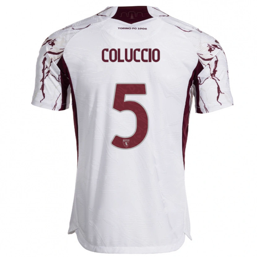Danxen Homem Camisola Francesca Coluccio #5 Branco Borgonha Alternativa 2025/26 Camisa Brasil