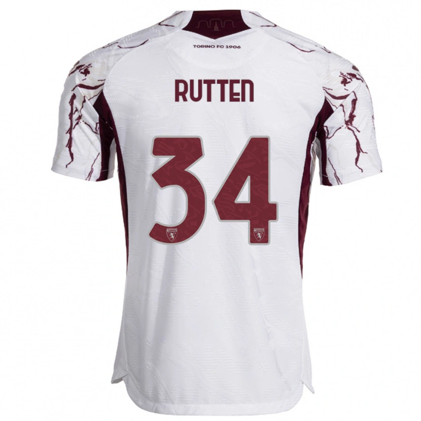 Danxen Homem Camisola Jill Rutten #34 Branco Borgonha Alternativa 2025/26 Camisa Brasil