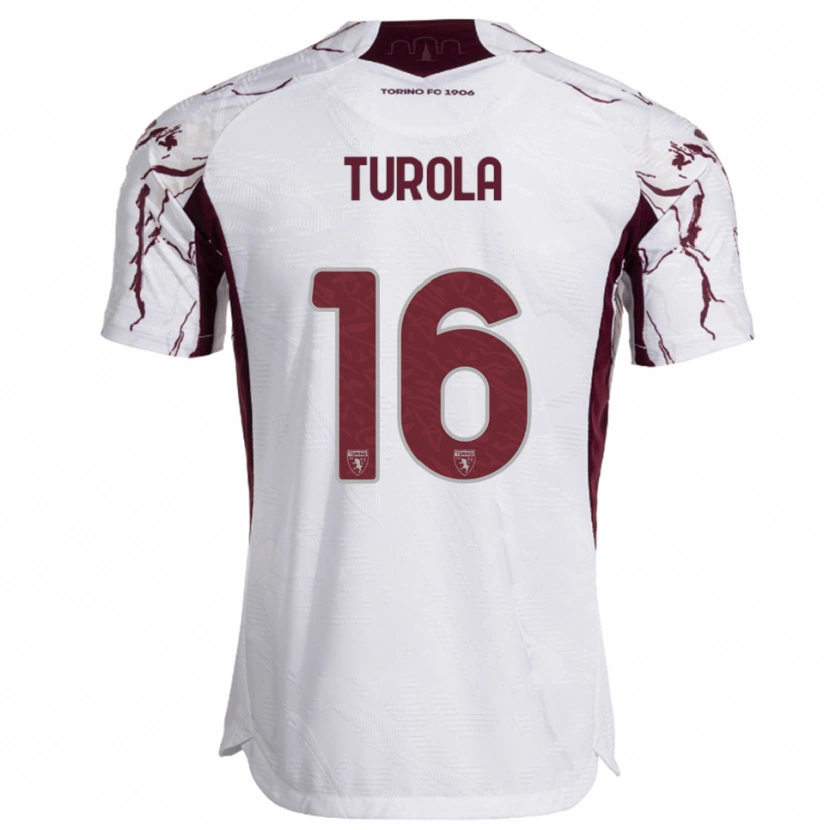 Danxen Homem Camisola Cristian Turola #16 Branco Borgonha Alternativa 2025/26 Camisa Brasil
