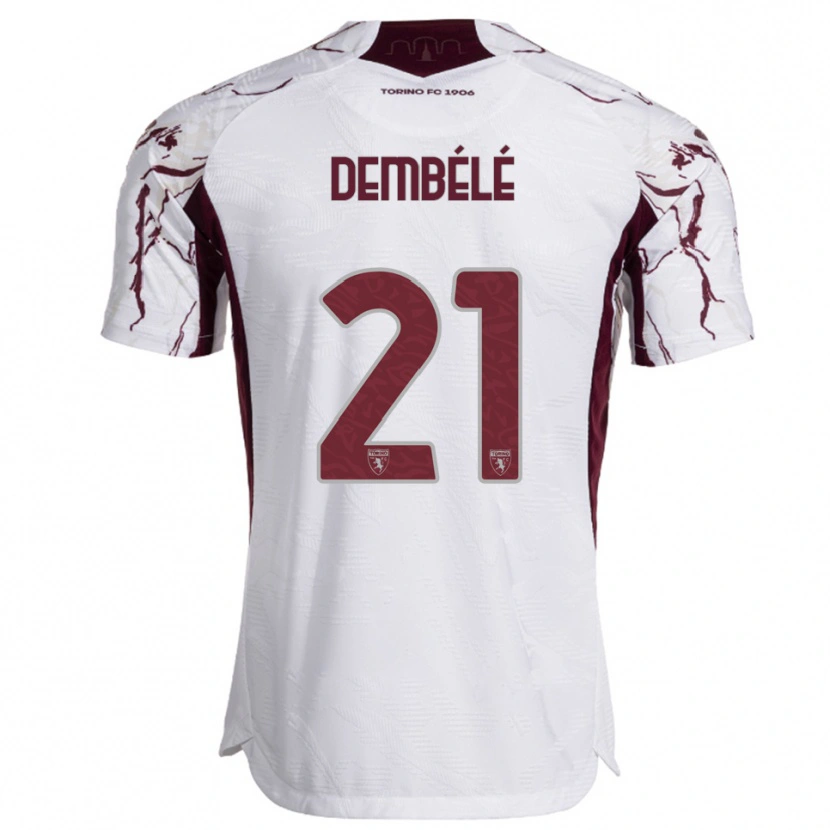 Danxen Homem Camisola Ali Dembélé #21 Branco Borgonha Alternativa 2025/26 Camisa Brasil