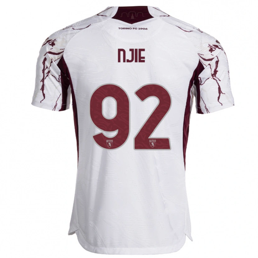 Danxen Homem Camisola Alieu Njie #92 Branco Borgonha Alternativa 2025/26 Camisa Brasil