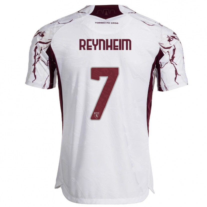 Danxen Homem Camisola Dávid Reynheim #7 Branco Borgonha Alternativa 2025/26 Camisa Brasil