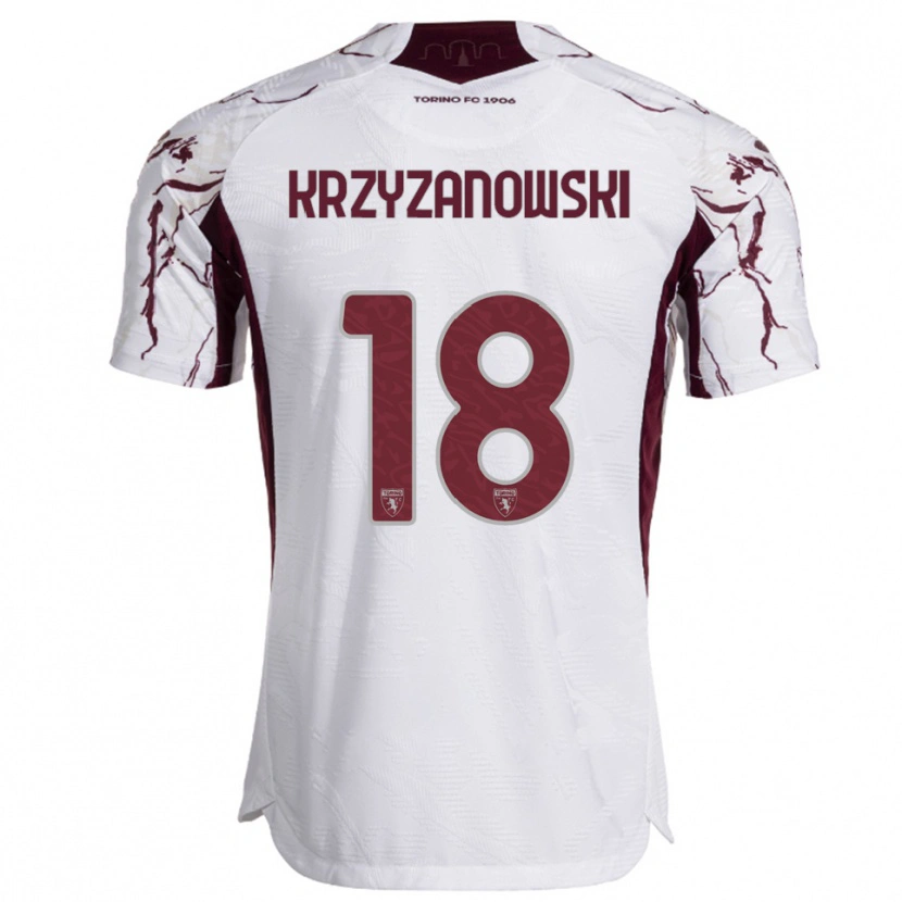 Danxen Homem Camisola Jakub Krzyzanowski #18 Branco Borgonha Alternativa 2025/26 Camisa Brasil