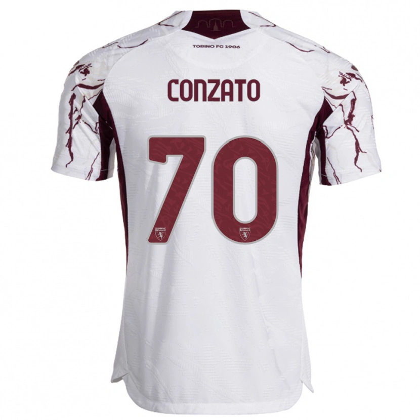 Danxen Homem Camisola Filippo Conzato #70 Branco Borgonha Alternativa 2025/26 Camisa Brasil