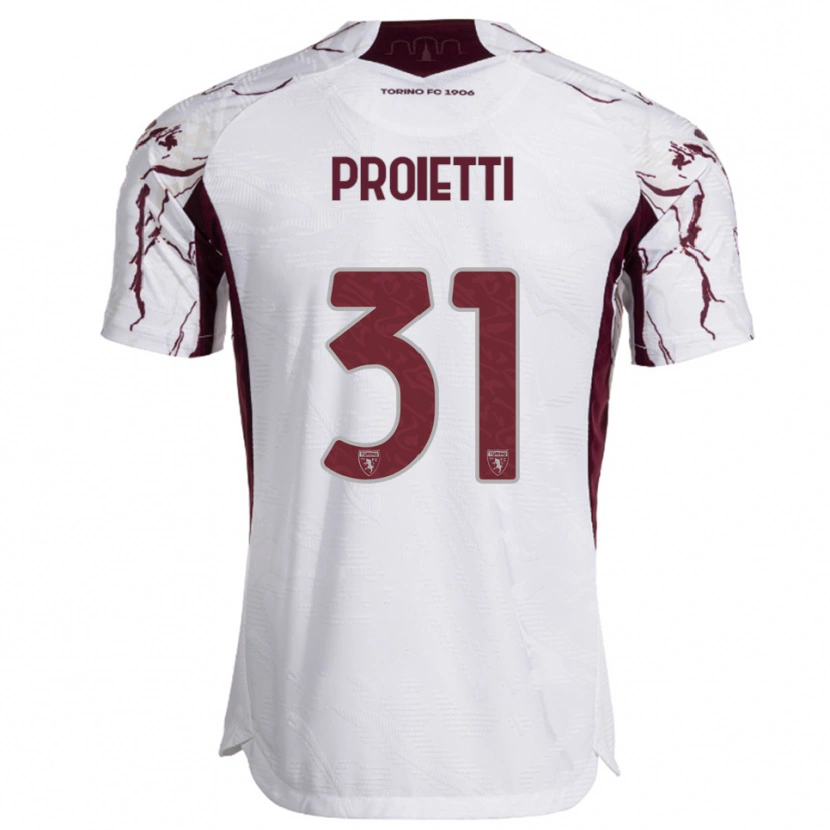 Danxen Homem Camisola Riccardo Proietti #31 Branco Borgonha Alternativa 2025/26 Camisa Brasil