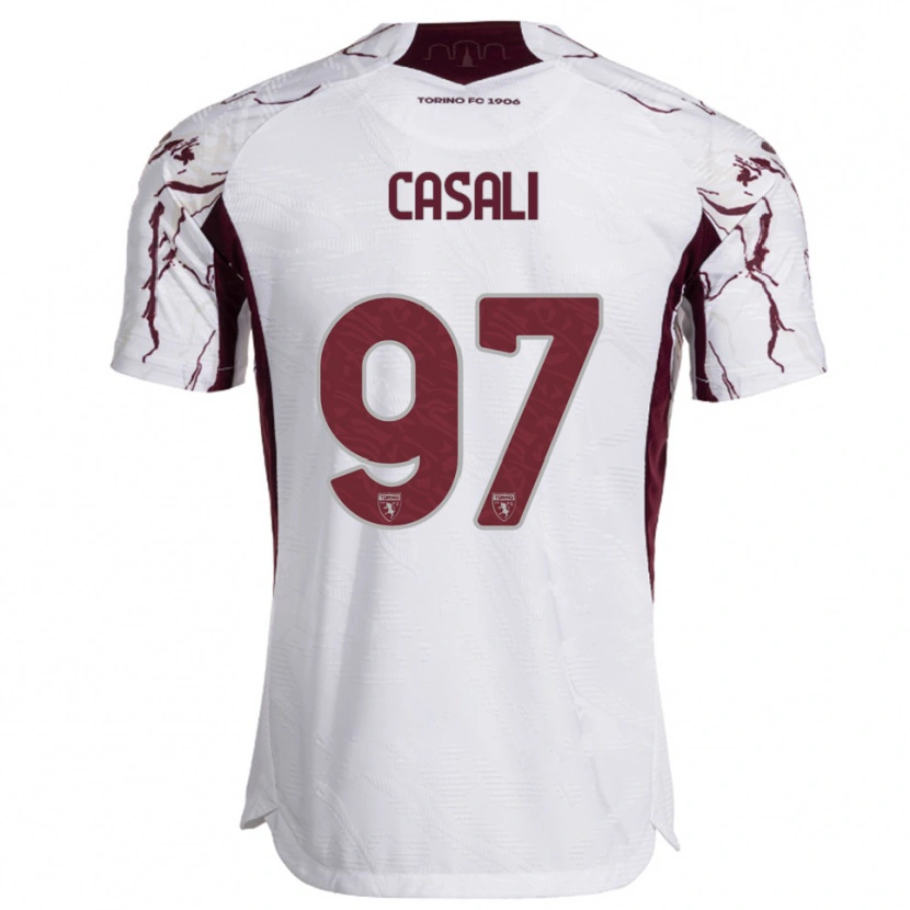 Danxen Homem Camisola Michele Casali #97 Branco Borgonha Alternativa 2025/26 Camisa Brasil